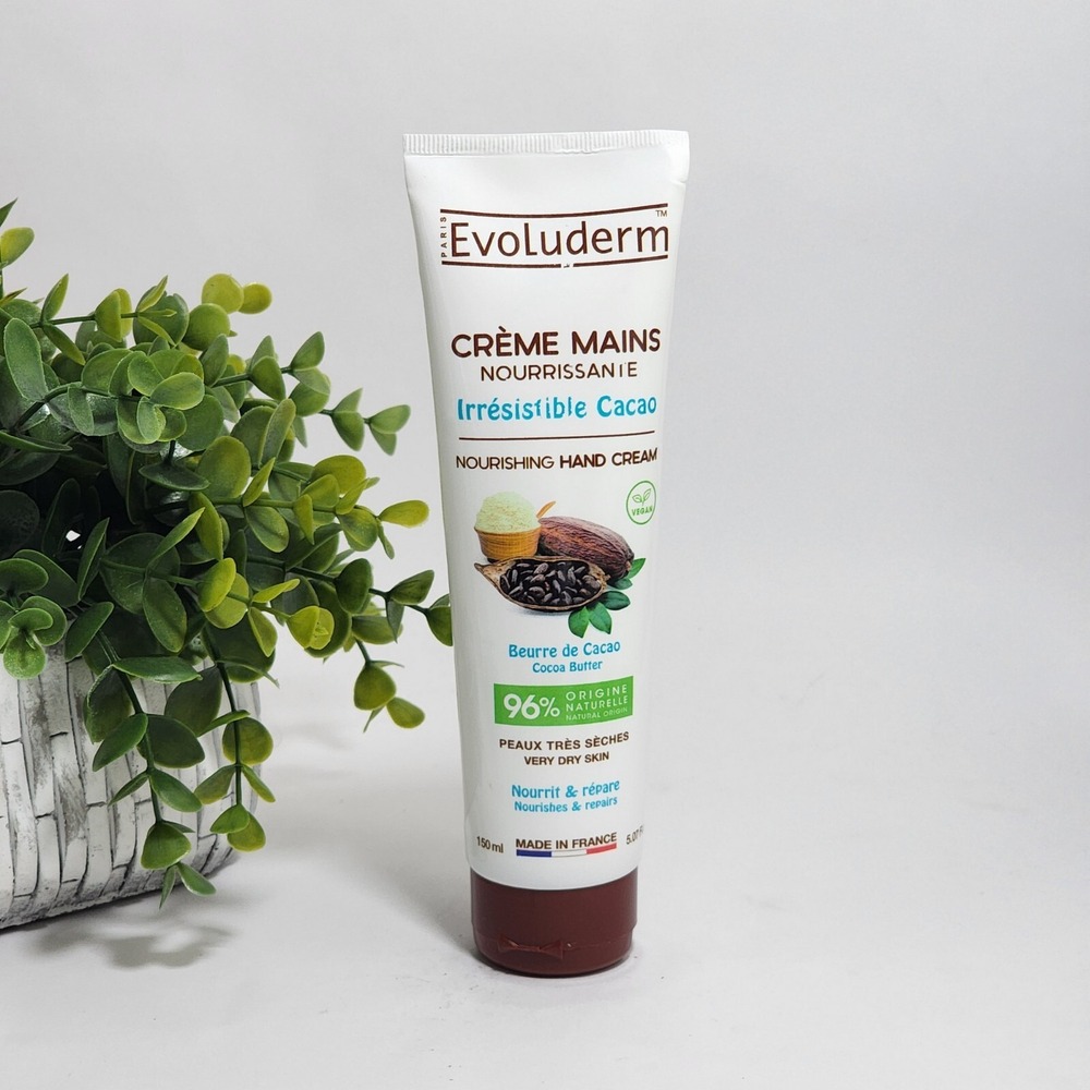 Evoluderm Nourishing Hand Cream Cocoa Butter Made in France 5.07 Fl Oz / 150 mL